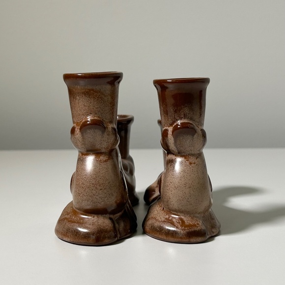 Vintage 50s 60s Frankoma Pottery # 304 Pair of Double Candle Holders - Picture 3 of 12